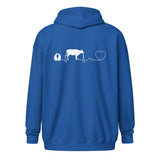 Cow pulse Unisex Zip Hoodie
