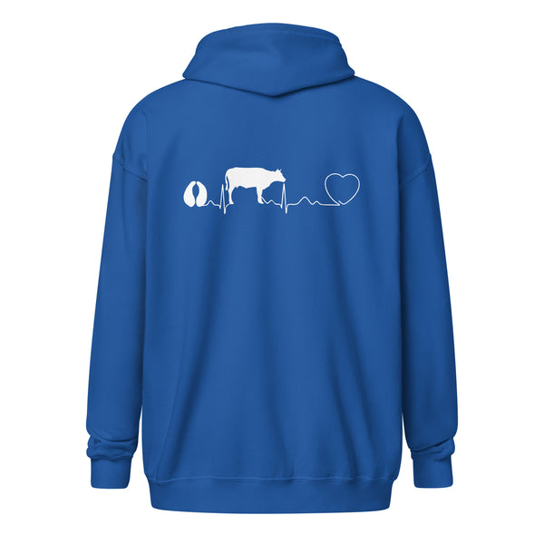 Cow pulse Unisex Zip Hoodie