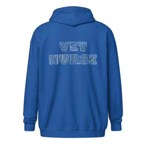 Vet Nurse Typography Unisex Zip Hoodie