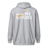 Bitches get stitches Unisex heavy blend zip hoodie-Unisex Zip Hoodie | Gildan 18600-I love Veterinary