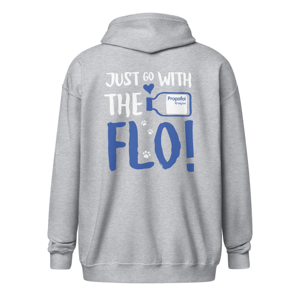 Just go with the Flo! Unisex heavy blend zip hoodie-Unisex Zip Hoodie | Gildan 18600-I love Veterinary