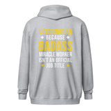 Veterinarian because BADASS MIRACLE WORKER isn't an official job title Unisex heavy blend zip hoodie-Unisex Zip Hoodie | Gildan 18600-I love Veterinary