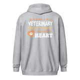 Veterinary receptionist work of heart Zip Hoodie-I love Veterinary
