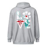 Personalize with your name - Love Dog and Cat Unisex heavy blend zip hoodie-Heavy Blend Adult Zip Hoodie | Gildan G18600-I love Veterinary