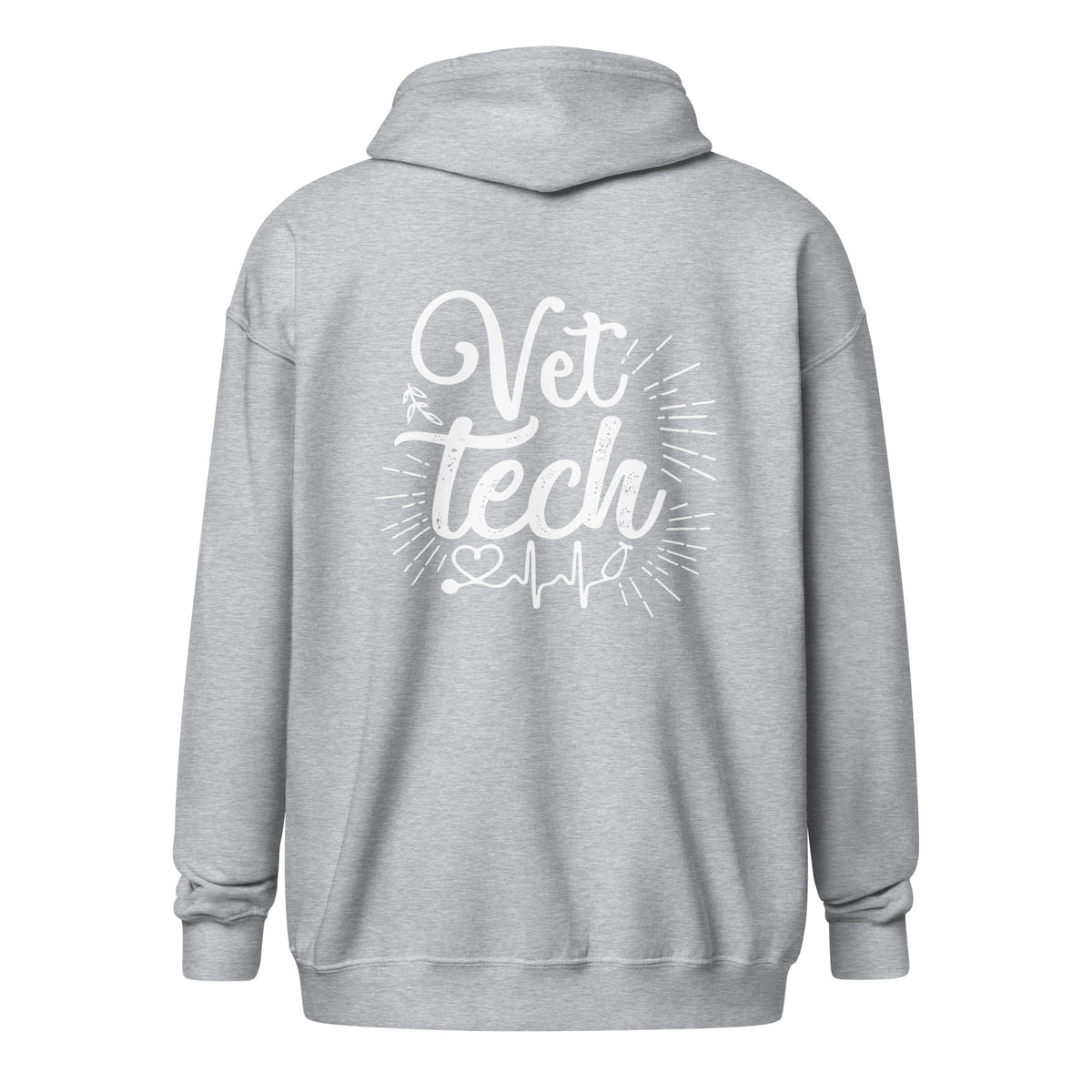 Vet Tech Stethoscope Pulse Unisex Zip Hoodie-I love Veterinary