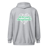 Veterinary Receptionist Heart Paws Unisex Zip Hoodie-I love Veterinary