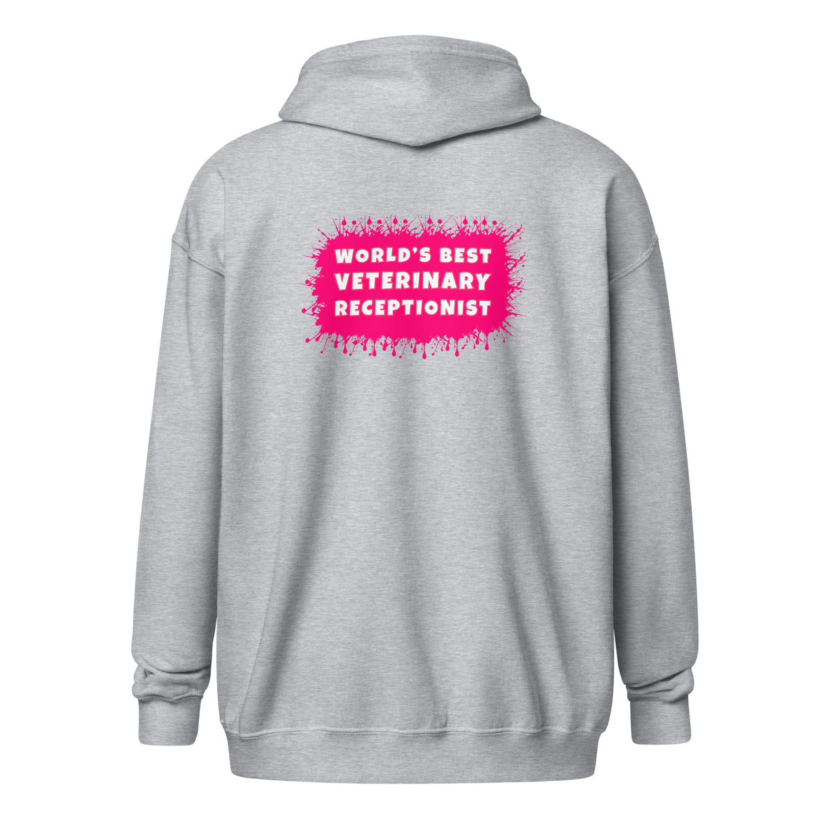 World's best veterinary receptionist color splash Unisex Zip Hoodie-I love Veterinary