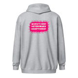 World's best veterinary receptionist color splash Unisex Zip Hoodie-I love Veterinary