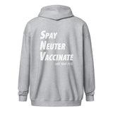 Spay, neuter, vaccinate! Love your pets Unisex zip hoodie-I love Veterinary