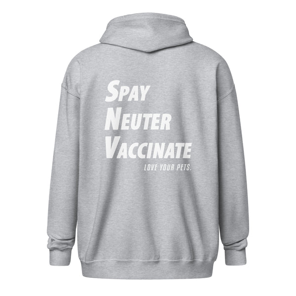 Spay, neuter, vaccinate! Love your pets Unisex zip hoodie-I love Veterinary