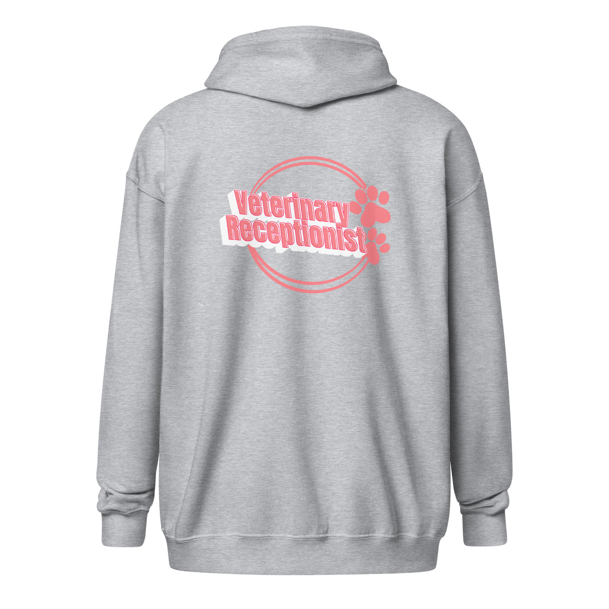 Vet Receptionist circle two paws Unisex Zip Hoodie-I love Veterinary