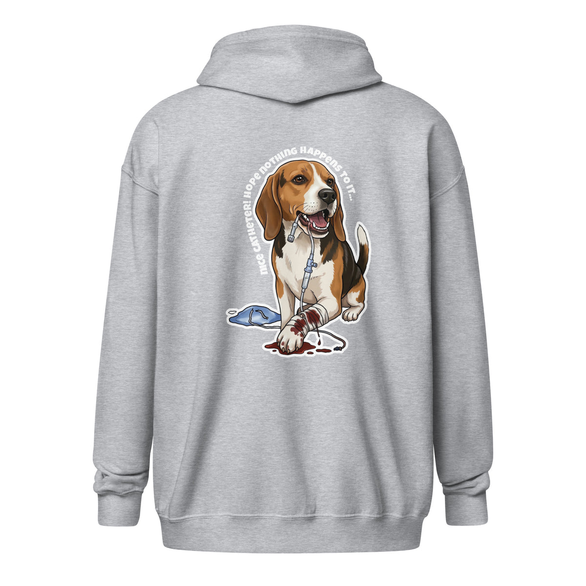 Nice catheter! Unisex Zip Hoodie-I love Veterinary