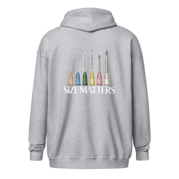 Size matters Unisex Zip Hoodie-I love Veterinary