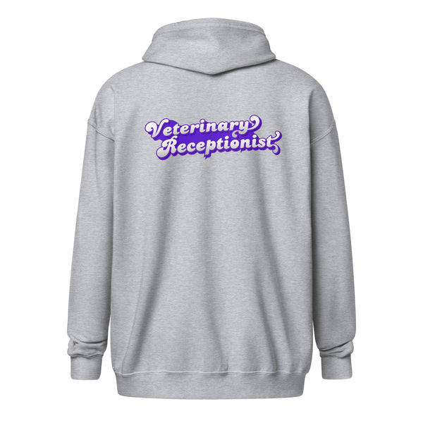 Veterinary Receptionist Unisex Zip Hoodie-I love Veterinary