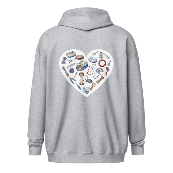 Veterinary Heart Unisex Zip Hoodie