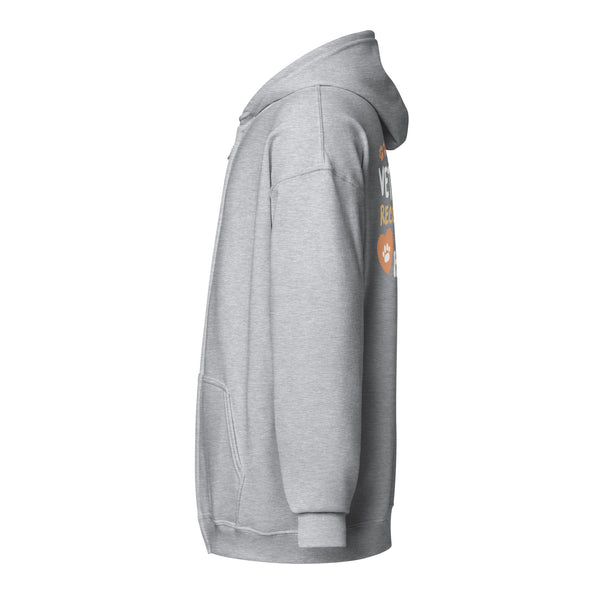 Veterinary receptionist work of heart Zip Hoodie-I love Veterinary
