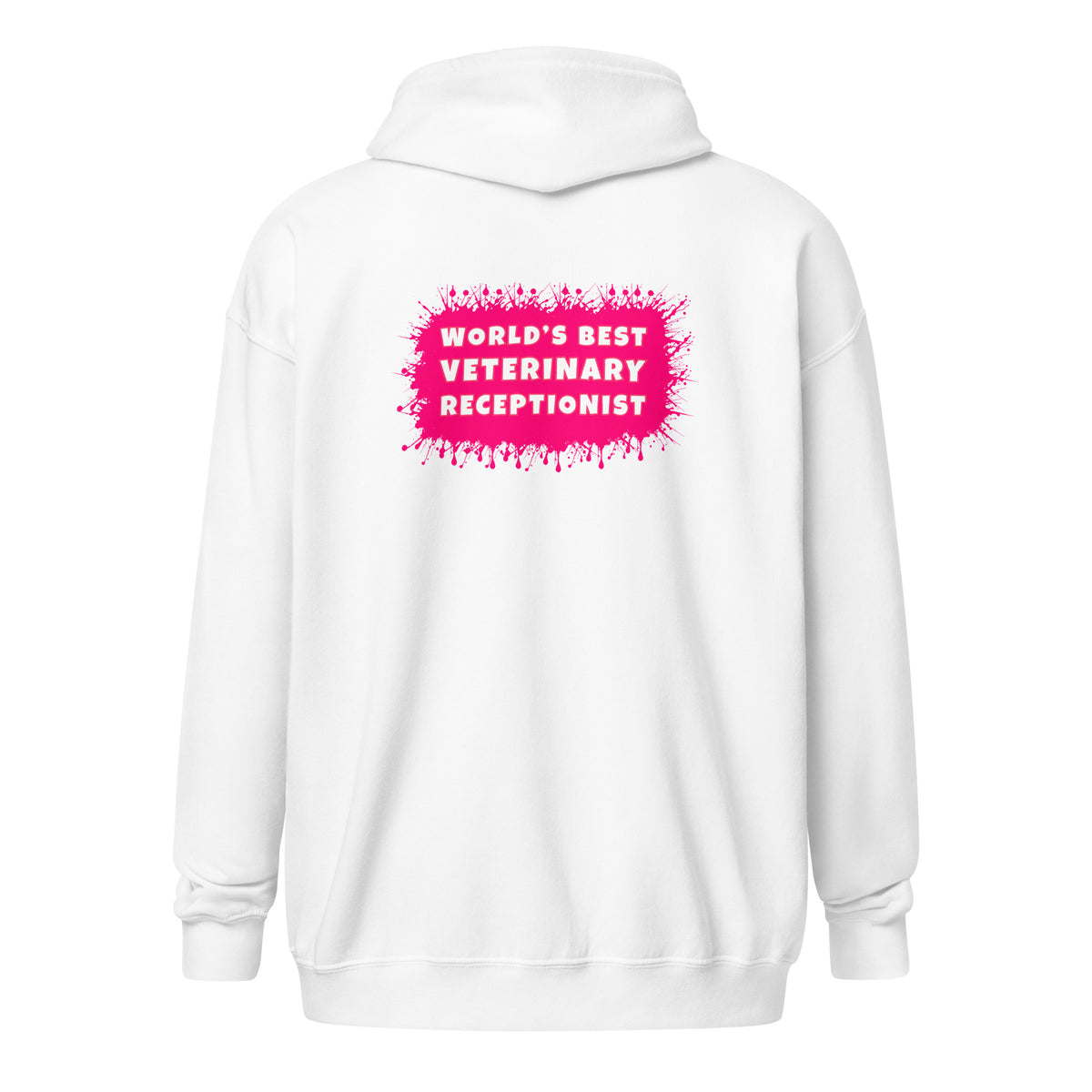World's best veterinary receptionist color splash Unisex Zip Hoodie-I love Veterinary