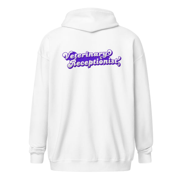Veterinary Receptionist Unisex Zip Hoodie-I love Veterinary