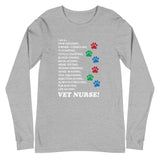 I am a... Vet nurse Unisex Long Sleeve Tee-Unisex Long Sleeve Shirt | Bella + Canvas 3501-I love Veterinary