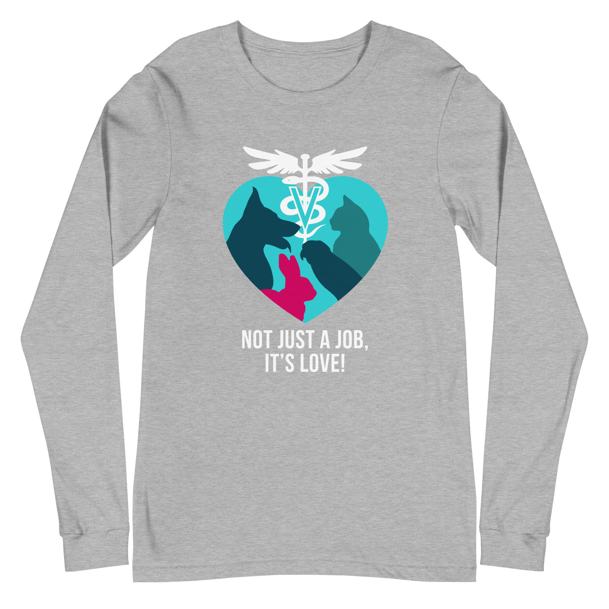 Not just a job, it's love Unisex Long Sleeve Tee-Unisex Long Sleeve Shirt | Bella + Canvas 3501-I love Veterinary