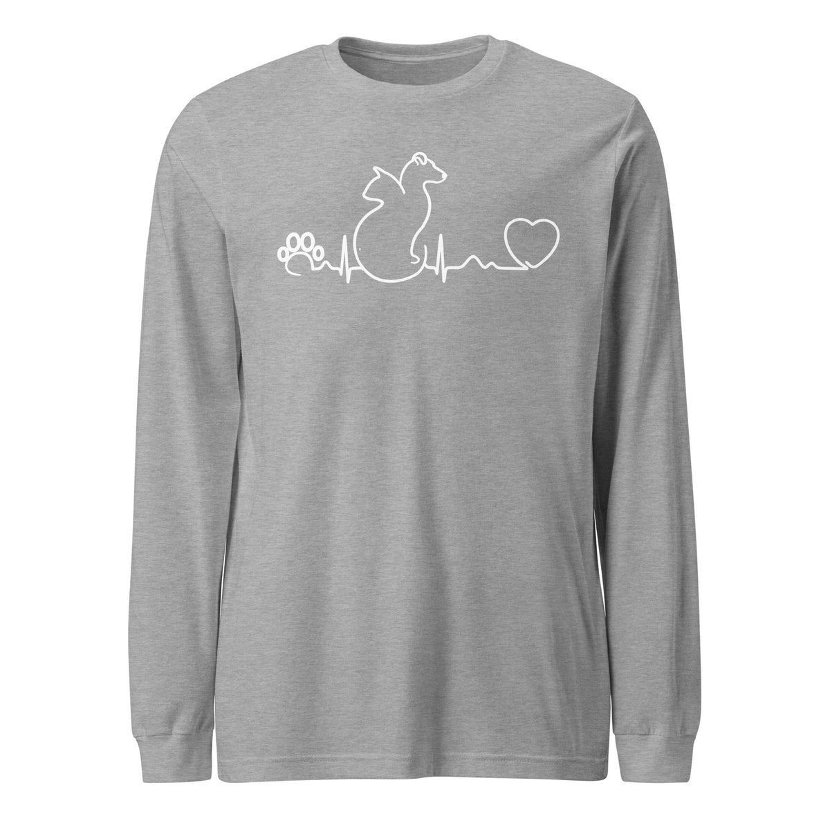 Dog and cat heartbeat Unisex Long Sleeve Tee-Unisex Long Sleeve Shirt | Bella + Canvas 3501-I love Veterinary