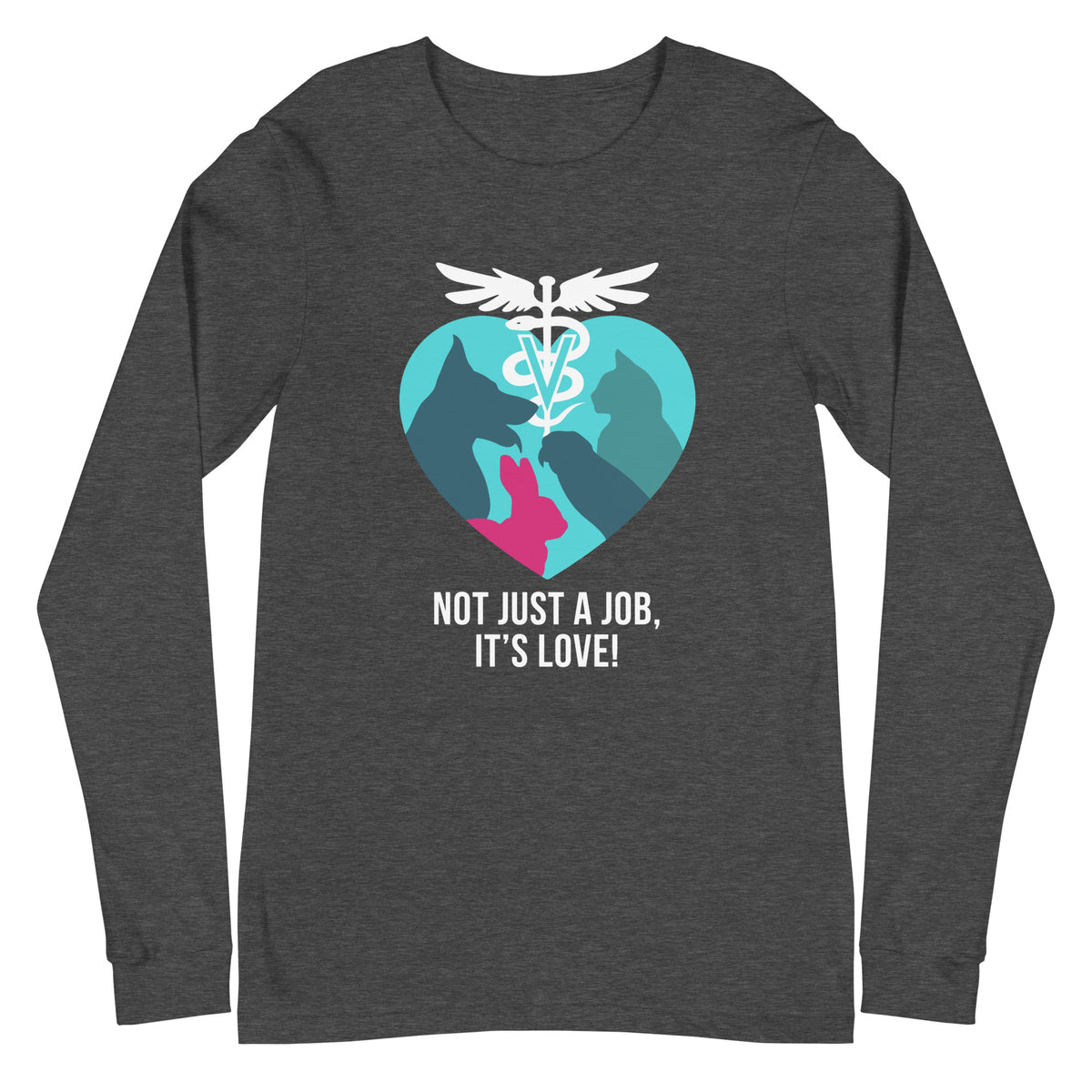 Not just a job, it's love Unisex Long Sleeve Tee-Unisex Long Sleeve Shirt | Bella + Canvas 3501-I love Veterinary