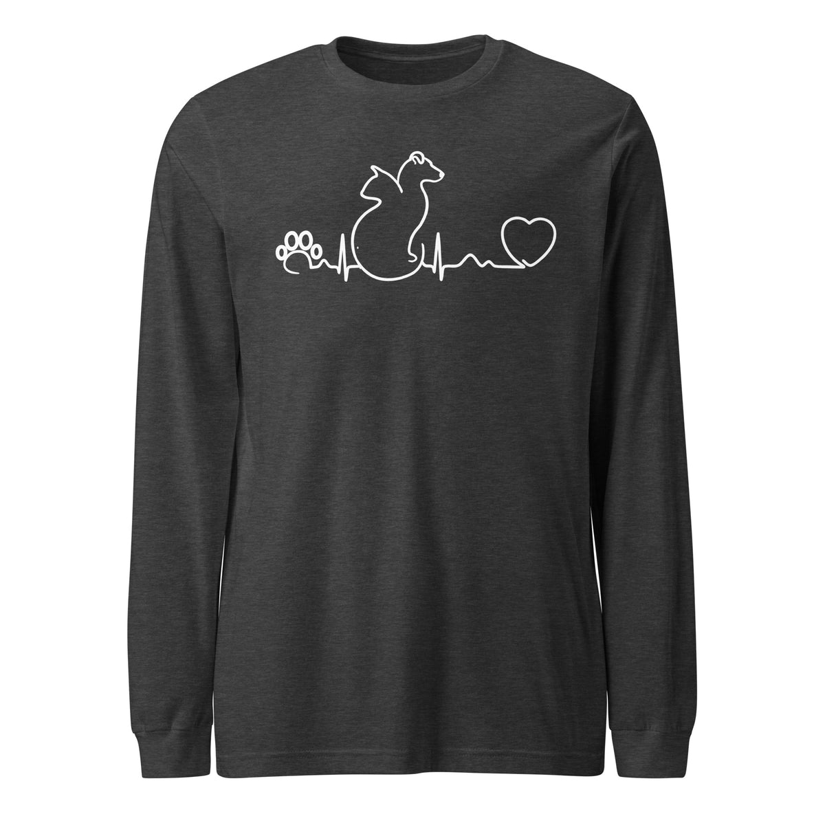 Dog and cat heartbeat Unisex Long Sleeve Tee-Unisex Long Sleeve Shirt | Bella + Canvas 3501-I love Veterinary