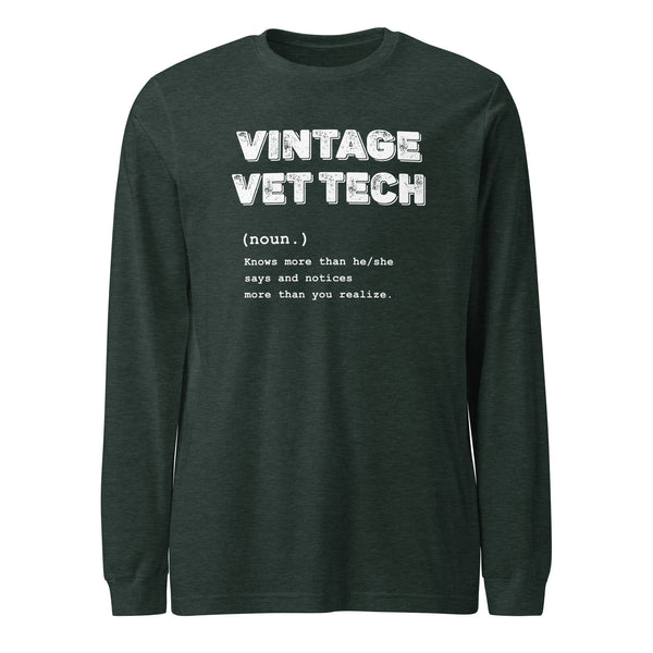 Vintage Vet Tech Unisex Long Sleeve Tee-I love Veterinary