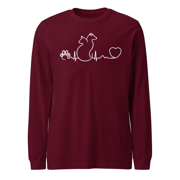 Dog and cat heartbeat Unisex Long Sleeve Tee-I love Veterinary