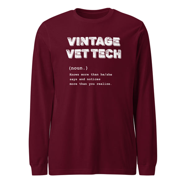 Vintage Vet Tech Unisex Long Sleeve Tee-I love Veterinary