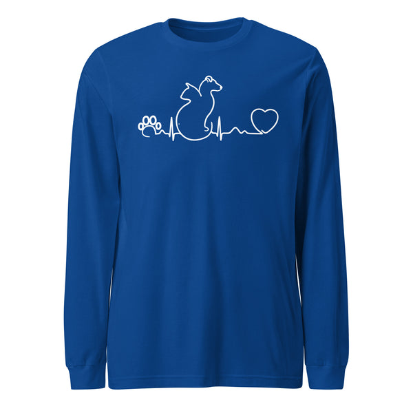 Dog and cat heartbeat Unisex Long Sleeve Tee-I love Veterinary