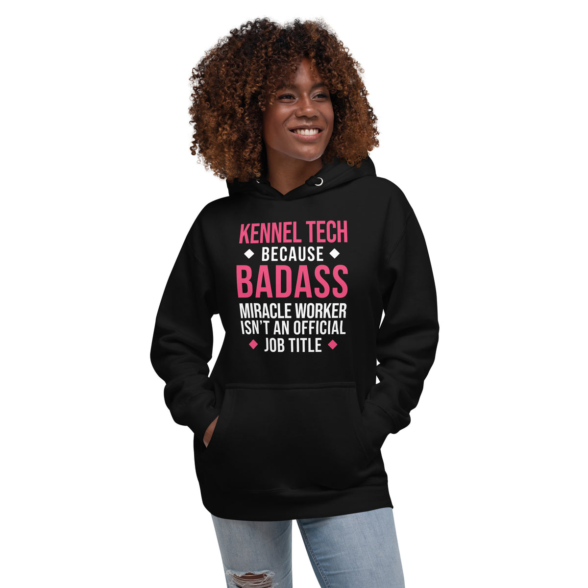 Kennel Tech, because badass miracle worker isn't an official job title Women's Premium Hoodie Women’s Premium Hoodie-Premium Unisex Hoodie-I love Veterinary