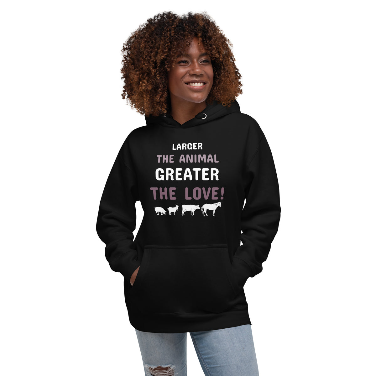 Larger the animal- Greater the love! Women’s Premium Hoodie-Premium Unisex Hoodie-I love Veterinary