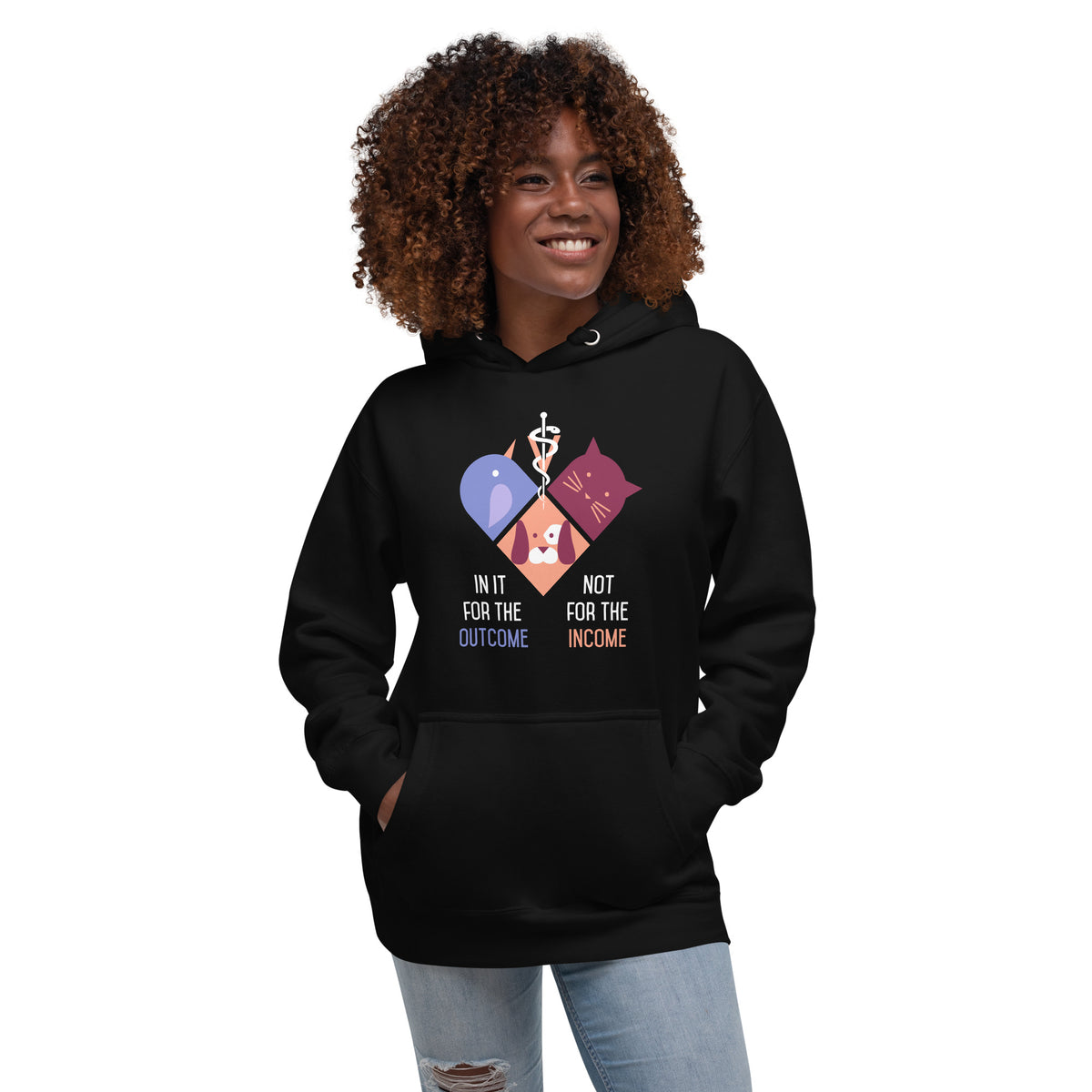 In it for the income not for the outcome Unisex Premium Hoodie-Premium Unisex Hoodie-I love Veterinary