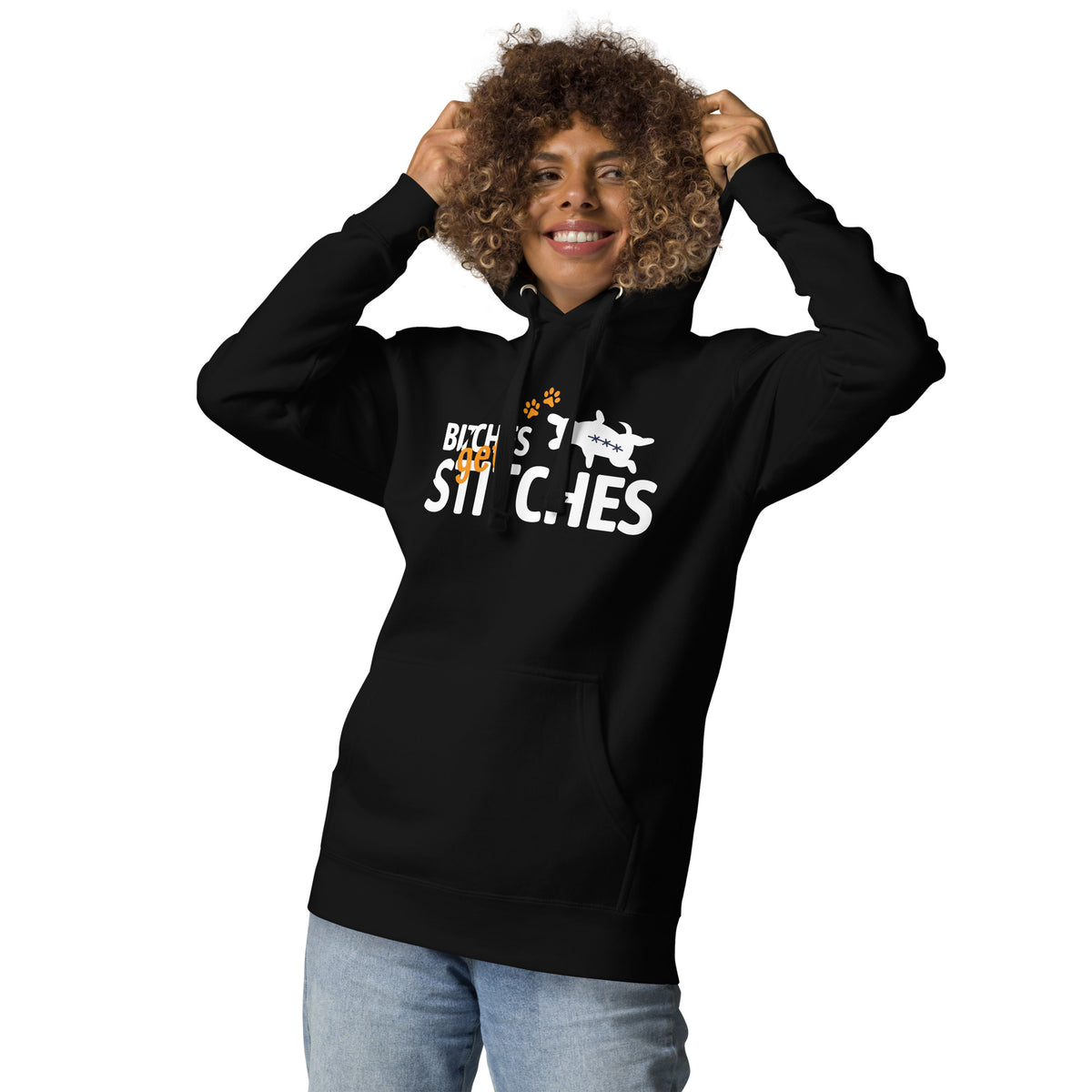 Bitches get stitches Unisex Premium Hoodie-Premium Unisex Hoodie-I love Veterinary