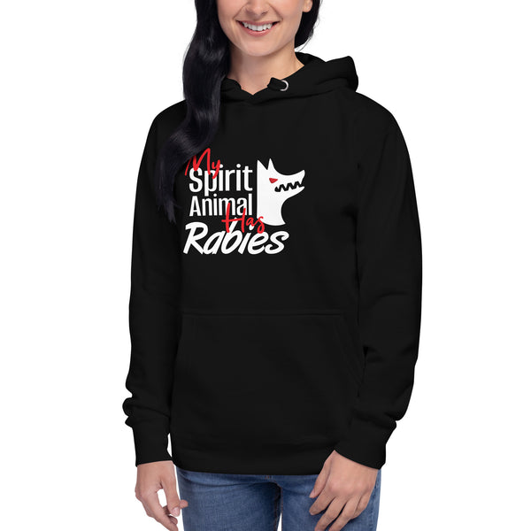 My spirit animal has rabies Unisex Premium Hoodie-Premium Unisex Hoodie-I love Veterinary