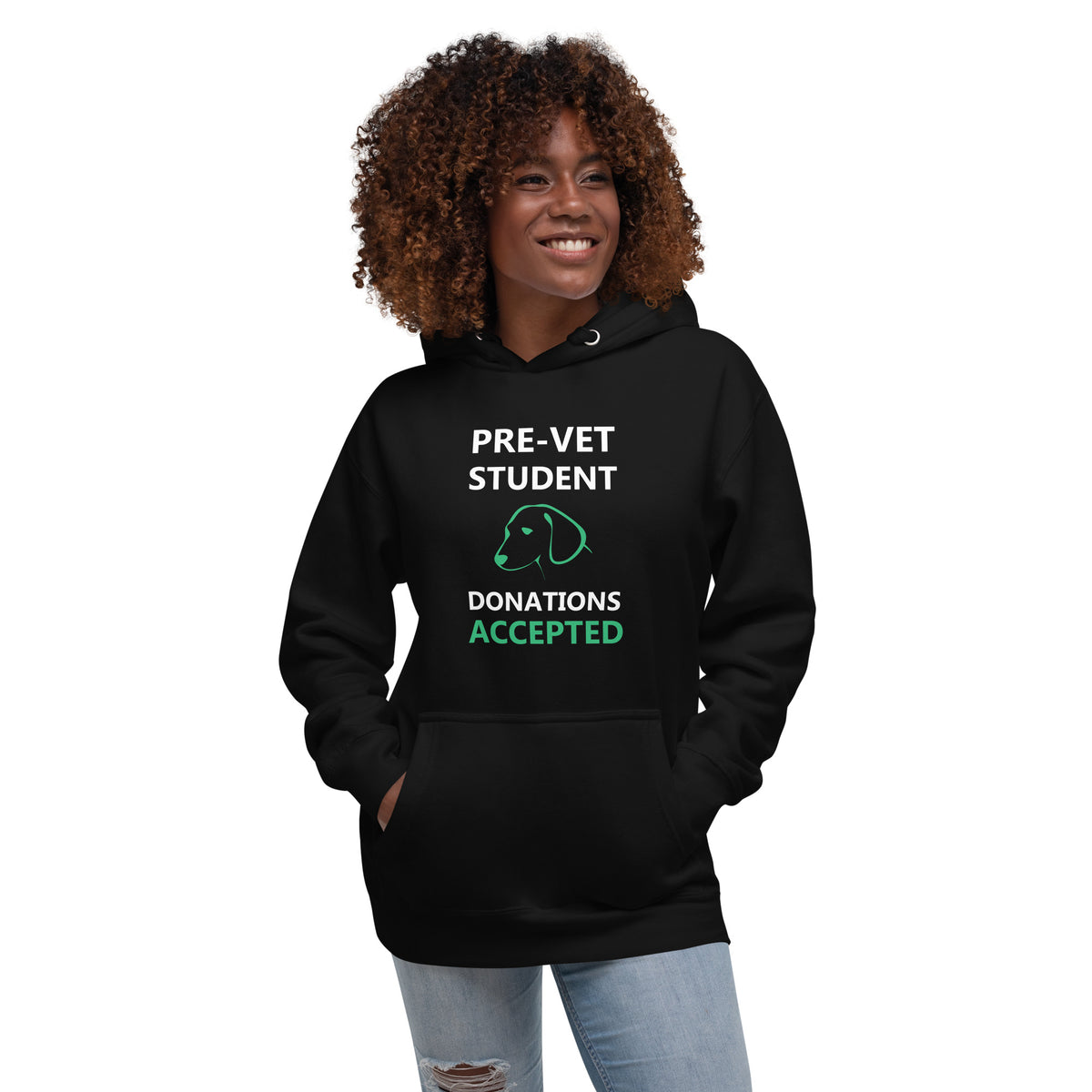 Pre - Vet Student Donations Accepted Unisex Premium Hoodie-Premium Unisex Hoodie-I love Veterinary