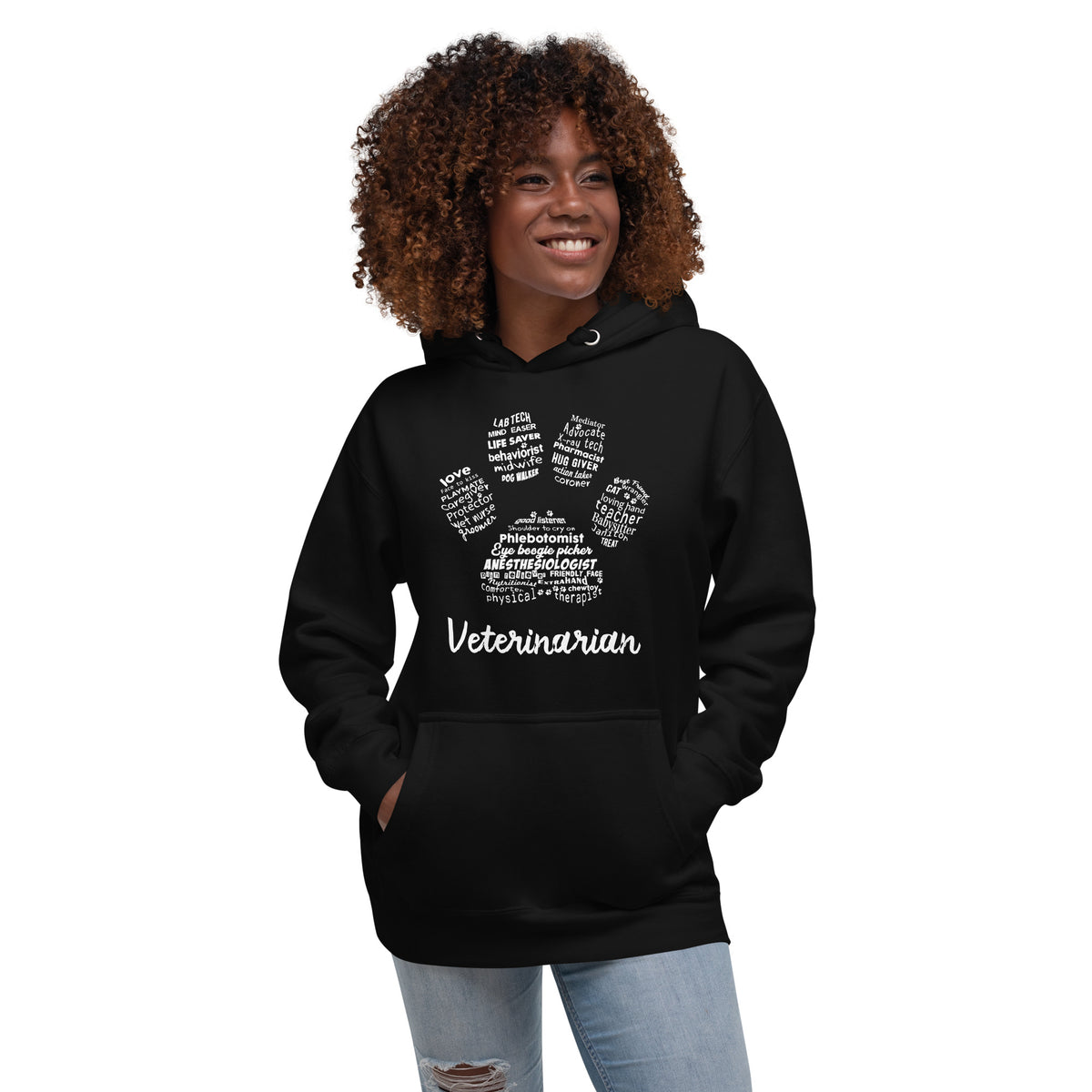 Veterinarian Paw Print Unisex Premium Hoodie-Premium Unisex Hoodie-I love Veterinary