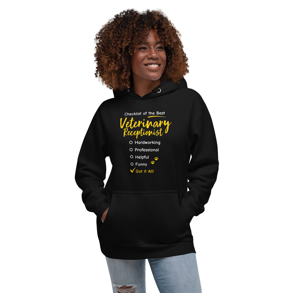 Veterinary Receptionist checklist Women's Premium Hoodie-I love Veterinary