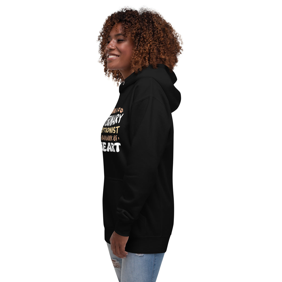 Veterinary receptionist work of heart Women's Premium Hoodie-I love Veterinary