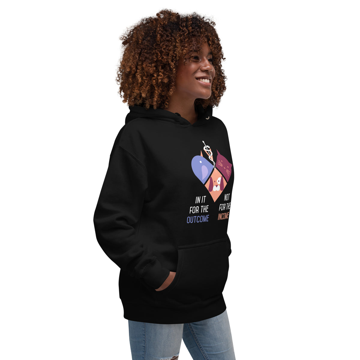 In it for the income not for the outcome Unisex Premium Hoodie-Premium Unisex Hoodie-I love Veterinary