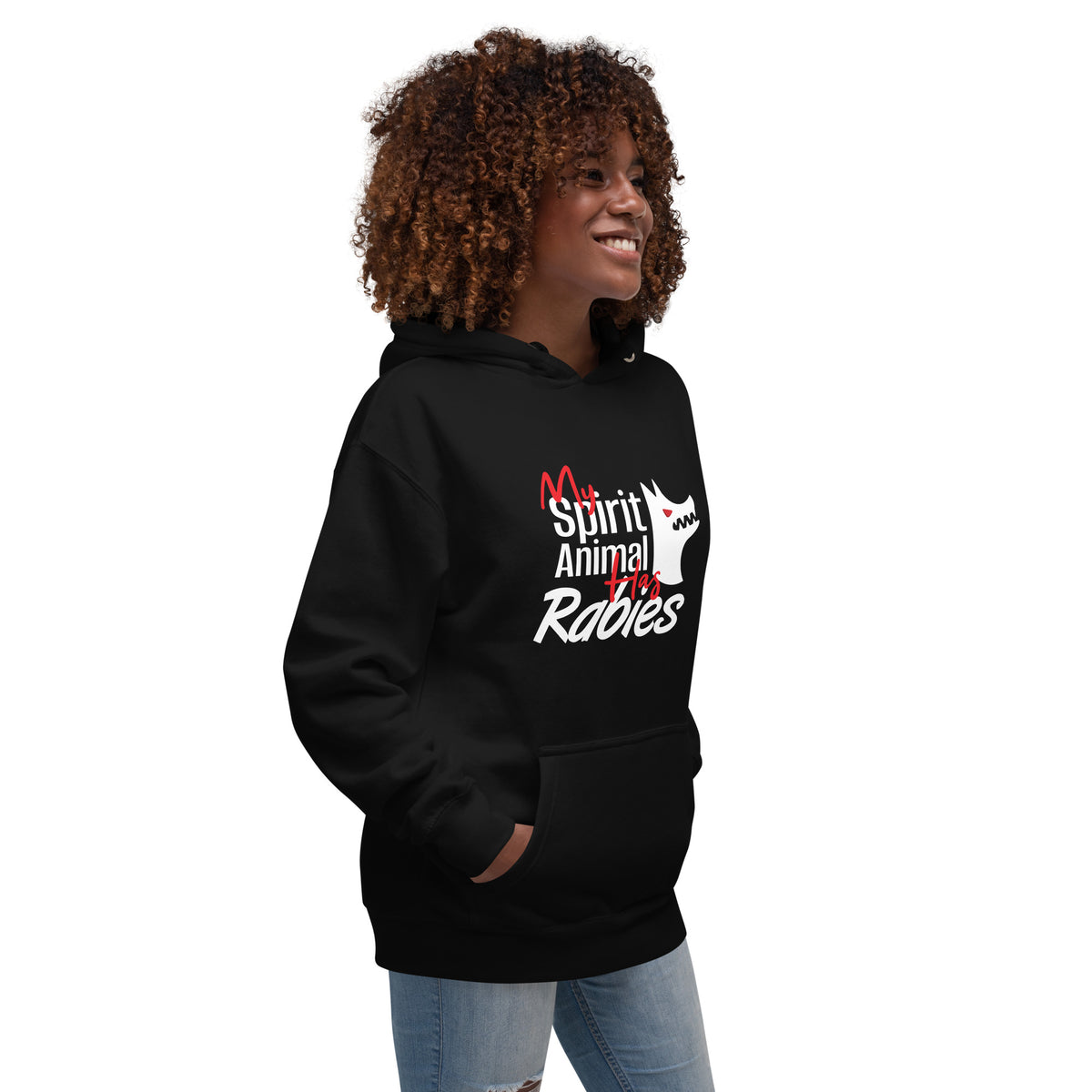 My spirit animal has rabies Unisex Premium Hoodie-Premium Unisex Hoodie-I love Veterinary