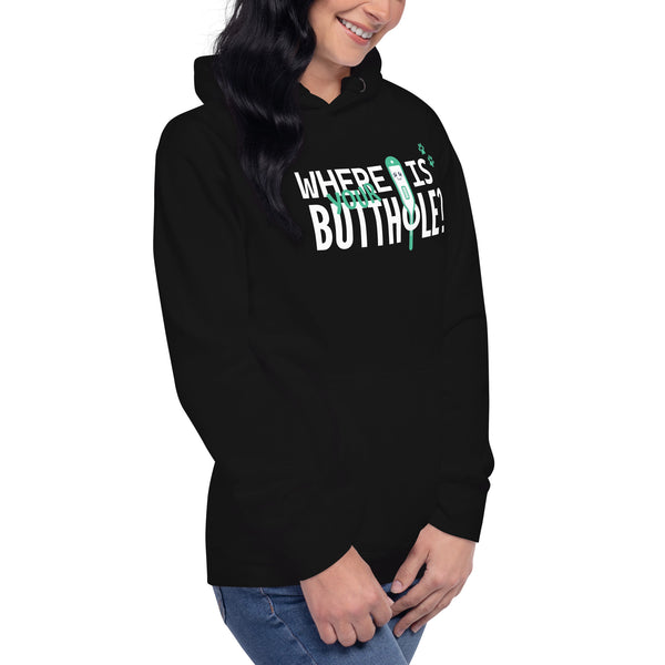 Where is your buthole Unisex Premium Hoodie-Premium Unisex Hoodie-I love Veterinary