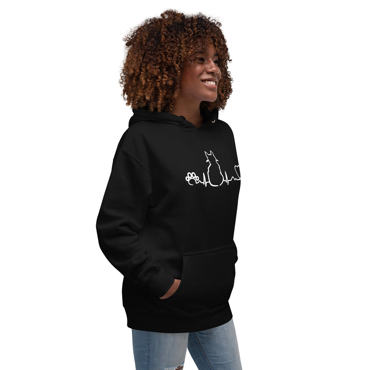 NOMV Cat Pulse Unisex Premium Hoodie-NOMV-I love Veterinary