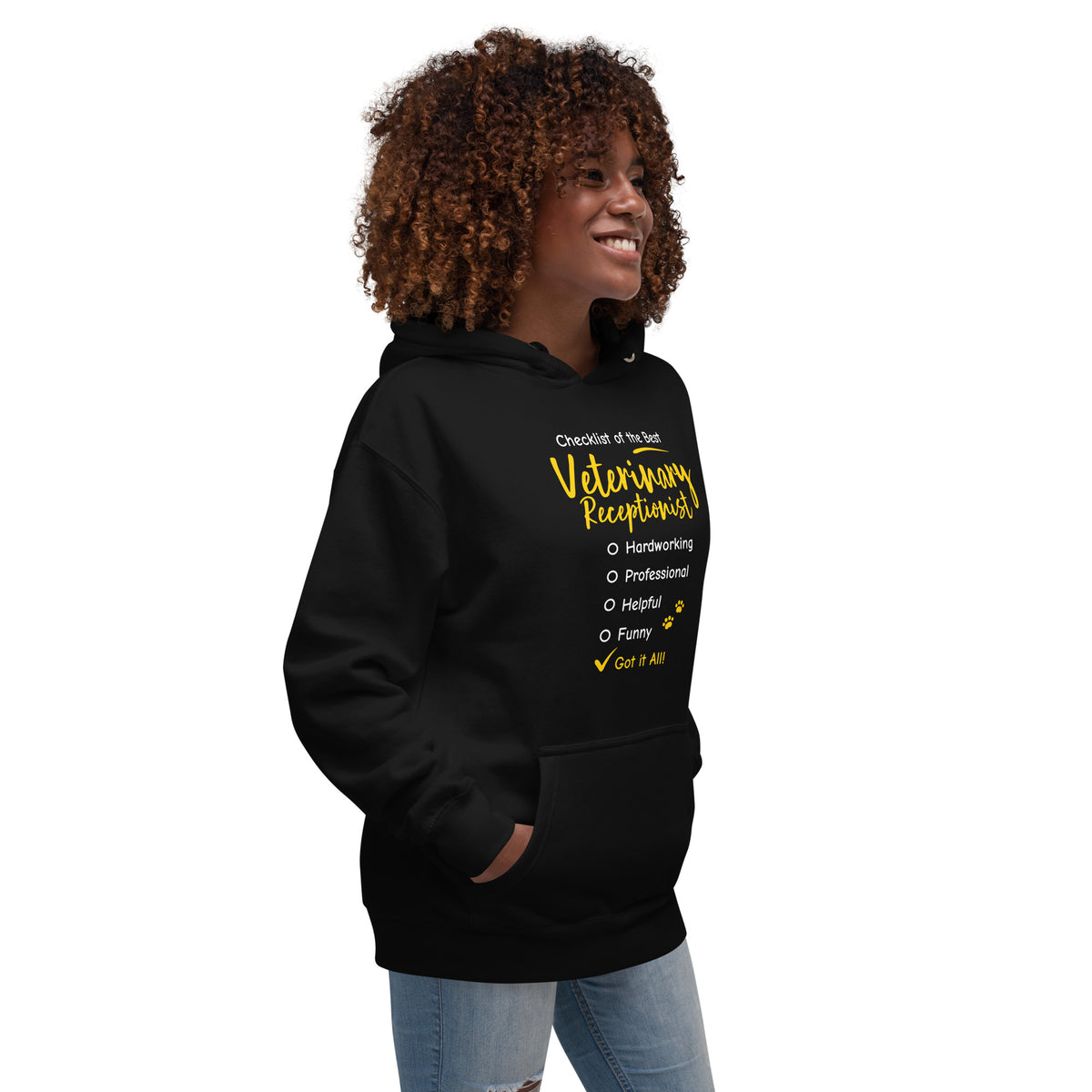 Veterinary Receptionist checklist Women's Premium Hoodie-I love Veterinary