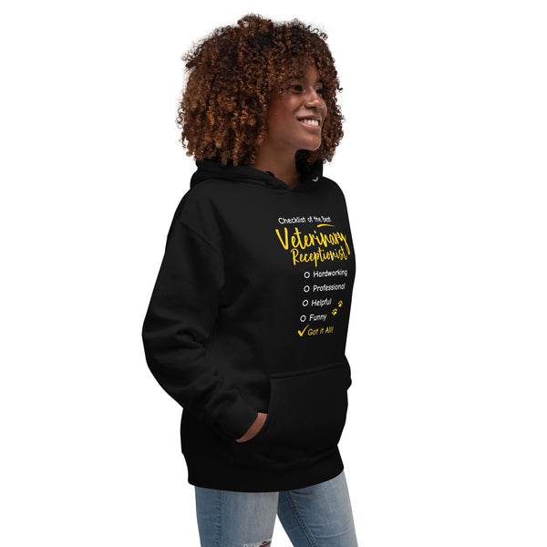Veterinary Receptionist checklist Women's Premium Hoodie-I love Veterinary
