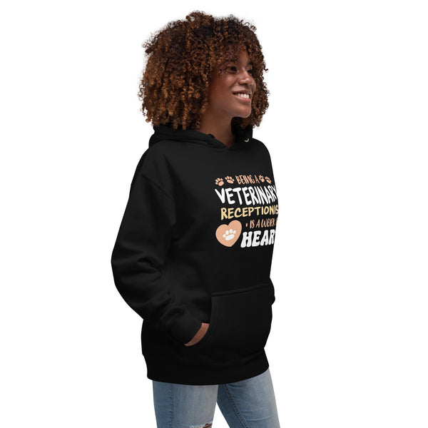 Veterinary receptionist work of heart Women's Premium Hoodie-I love Veterinary