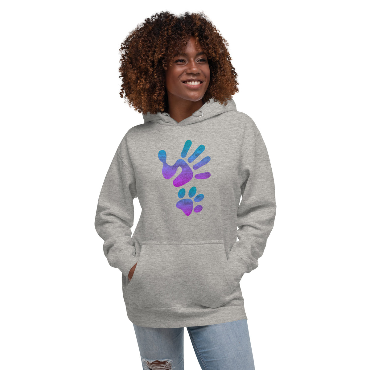 Hand Paw Prints Unisex Premium Hoodie-Premium Unisex Hoodie-I love Veterinary