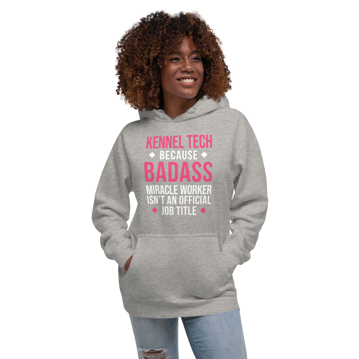 Kennel Tech, because badass miracle worker isn't an official job title Women's Premium Hoodie Women’s Premium Hoodie-Premium Unisex Hoodie-I love Veterinary