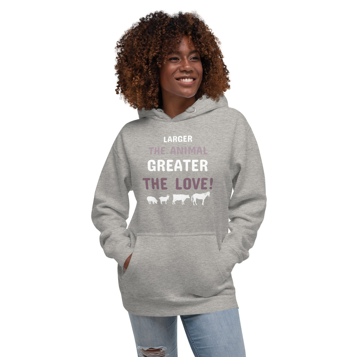 Larger the animal- Greater the love! Women’s Premium Hoodie-Premium Unisex Hoodie-I love Veterinary